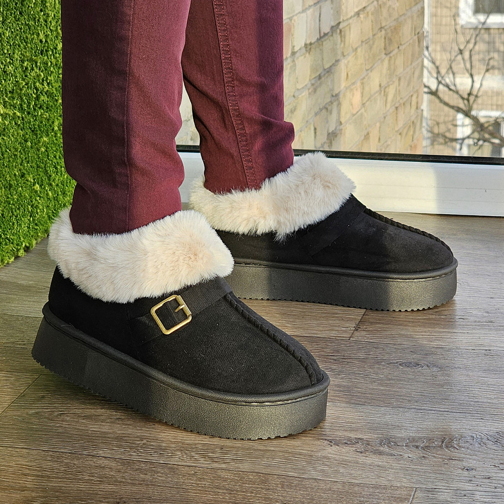 Зимові жіночі Уги Чорні Чобітки з Хутром Теплі (розміри: 36,37,38,39,40,41) Дніпро - фото 8