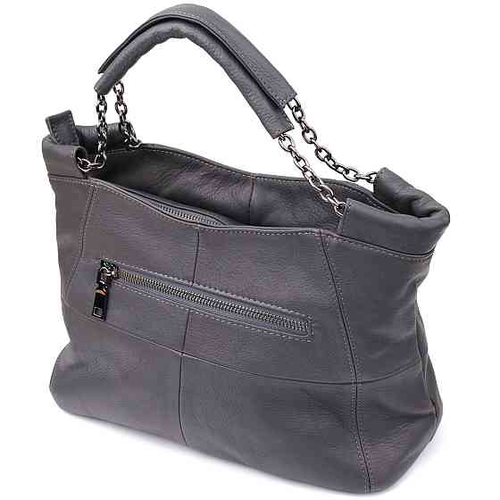 Повсякденна сумка для жінок з натуральної шкіри Сірий (Vintage) Київ