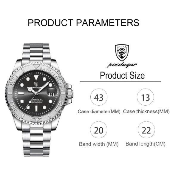 Чоловічий наручний годинник Poedagar Pilot (Сріблястий) Вінниця - фото 3