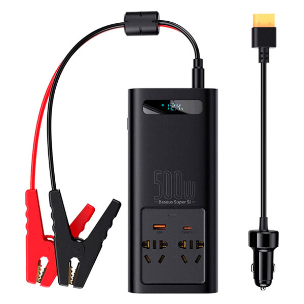 Автомобільний інвертор Baseus In-Car Inverter 500W 220V CN EU CGNB000101 (Чорний) Миколаїв - фото 7