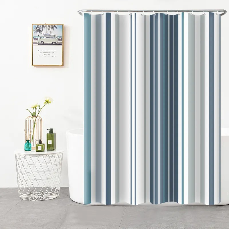 Шторка для ванны из полиэстера водонепроницаемая Bathlux 180x180 см с кольцами, занавеска для ванной комнаты Каменец-Подольский - изображение 1