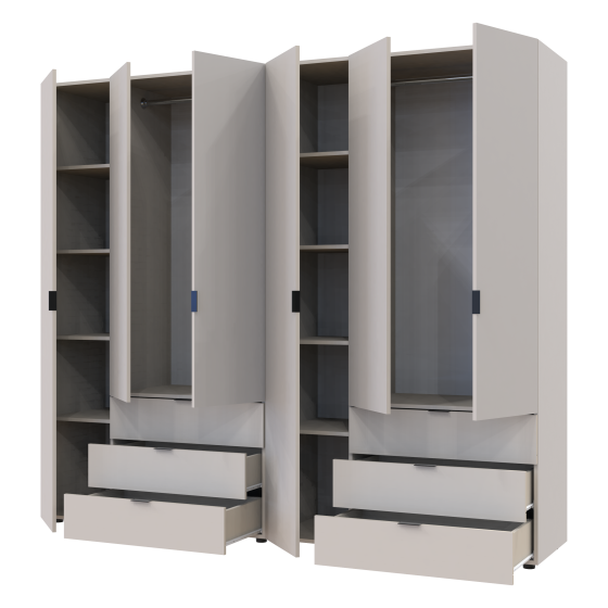 Комплект шаф для одягу Doros Гелар (2 шт.) 232,4х49,5х203,4 см Кашемір (DRS-011241) Львів