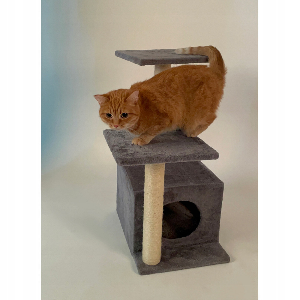 Когтеточка - дерево для кошек 71 см из 3 уровней Purlov (21712) Серый Нововолынск - изображение 10