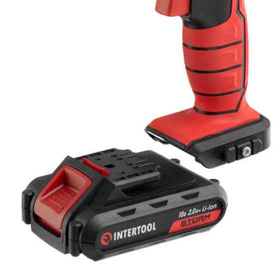 Дриль-шурупокрут акумуляторний, Li-Ion, 18 В, 25 Nm, 0-400/0-1500 об/хв, 2×2,0 Аг, знімний патрон INTERTOOL WT-0317 Киев