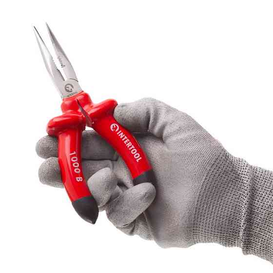 Довгогубці прямі 160 мм, діелектричні, 1000 В, CrV 6150 INTERTOOL NT-0326 Київ