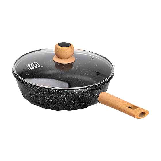 Алюмінієвий сотейник 4,3 л мармуровий з антипригарним покриттям Ø 28 см чорний MGC Київ