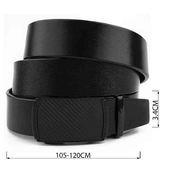 Чоловічий ремінь зі шкіри з автоматичною пряжкою мозаїка Vintage 20283 Чорний Київ