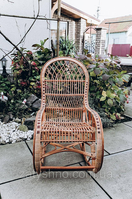 Кресло качалка кофейная для дачи | кресло качалка садовая из лозы | качалка дачная Киев - изображение 4