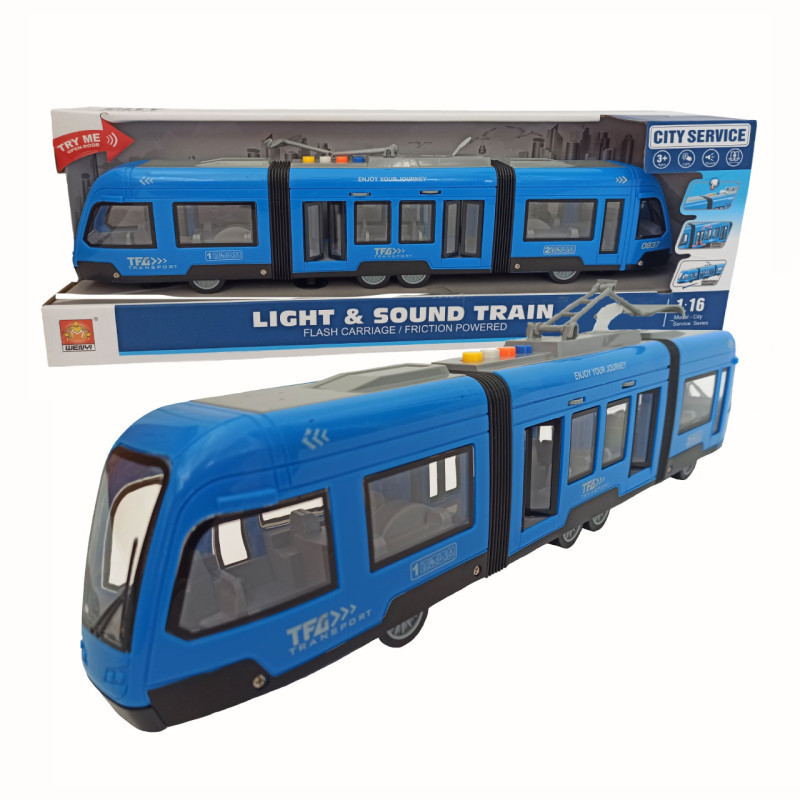 Трамвай Wenyi інерційний зі світлом та звуком Синій (WY 930 AB) Чернігів - фото 1