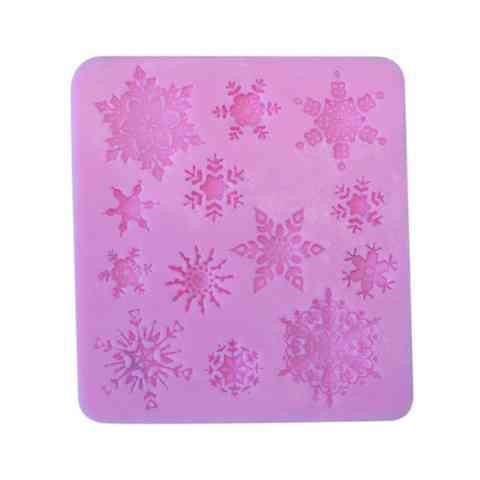 Молд силиконовый Снежинки 83 на 90 мм розовый Киев