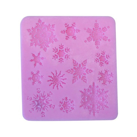 Молд силиконовый Снежинки 83 на 90 мм розовый Киев - изображение 5