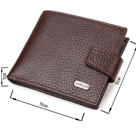 Идеальное портмоне для мужчин из натуральной зернистой кожи CANPELLINI 21881 Коричневое Киев