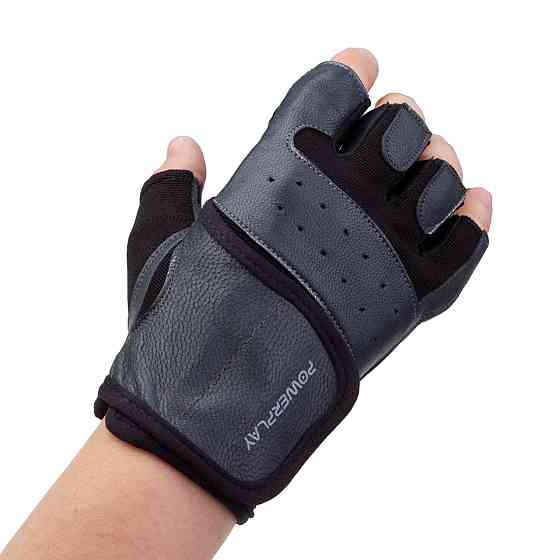 Спортивні рукавички для фітнесу та тренувань Рукавички для атлетики PowerPlay Чорні розмір L Київ