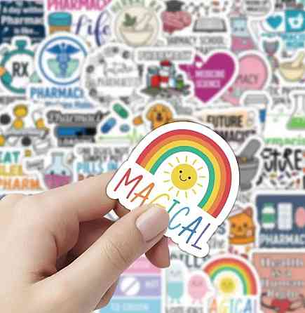 Набор веселых наклеек для фармацевта, 50 шт Киев
