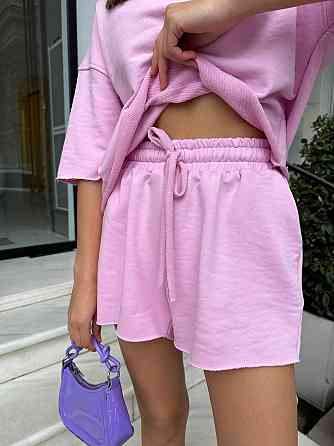 Жіночий повсякденний прогулянковий костюм двійка: футболка і шорти турецька петля пеньє 100% бавовна Одеса