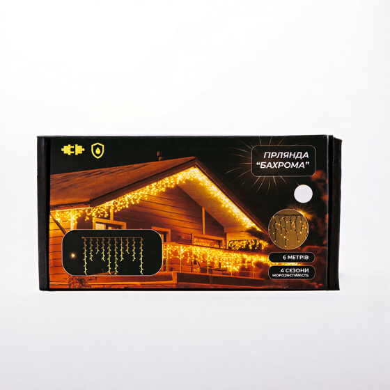 Гірлянда вулична Бахрома 6 м, 105 LED, білий провод Київ