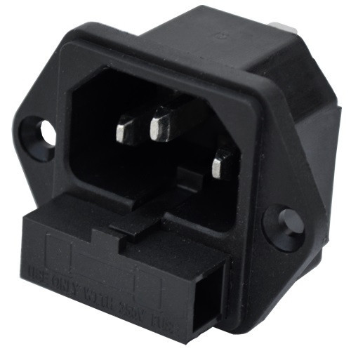 Штекер сетевой , 3pin, монтажный, с предохранителем, корпус пластик Полтава - изображение 1