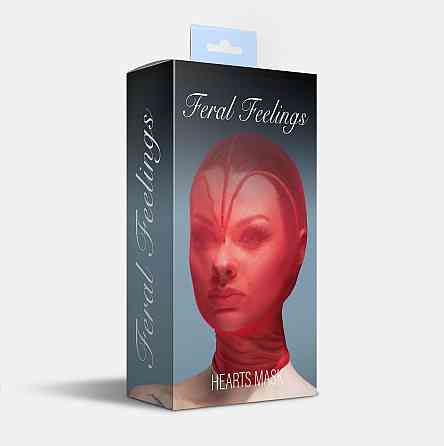 Маска серце сітка із повністю закритим обличчям Feral Feelings - Hearts Mask Red/Red Sex Aura Київ