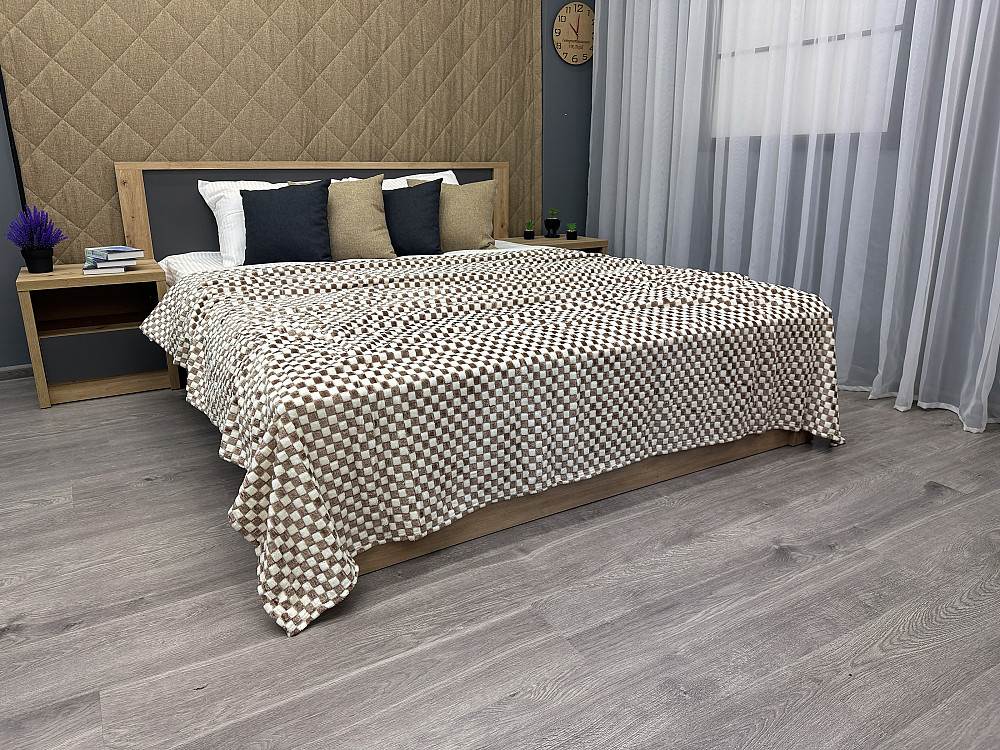 Плед-покривало Шахи 200х210 см (+-5см) Какао з молочним (87-038) Київ - фото 3