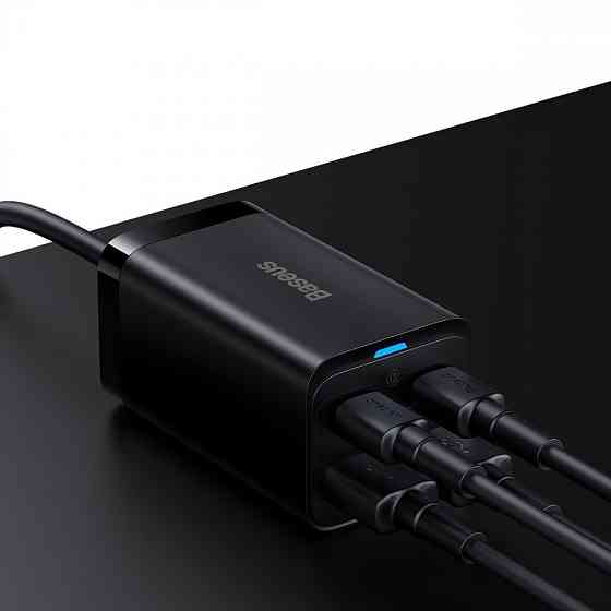 Сетевое зарядное устройство для Baseus GaN3 Pro 65W 2 Type-C+2 USB + Кабель Type-C to Type-C 100W (1м) черный Львов