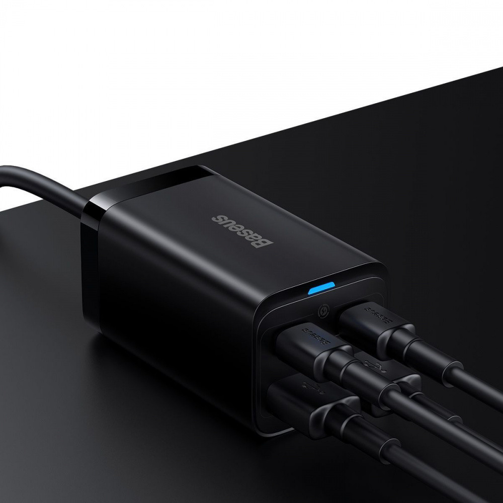 Сетевое зарядное устройство для Baseus GaN3 Pro 65W 2 Type-C+2 USB + Кабель Type-C to Type-C 100W (1м) черный Львов - изображение 4