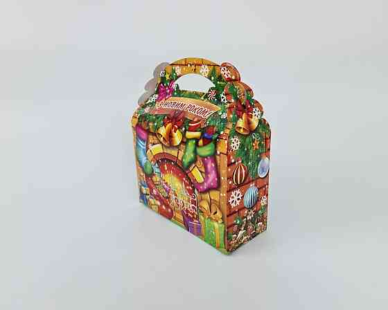 Новорічні коробки для цукерок No 203 (800-900 г) У каміна (25 шт.) Харків