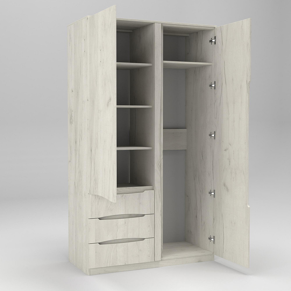 Шкаф Дельта 1, Дуб Крафт Білий, 1200х550х2100 Львов - изображение 2