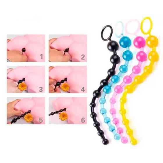 Анальне намисто - Чорне - 31*0,9 - 2,6 см - Анальні іграшки Вінниця