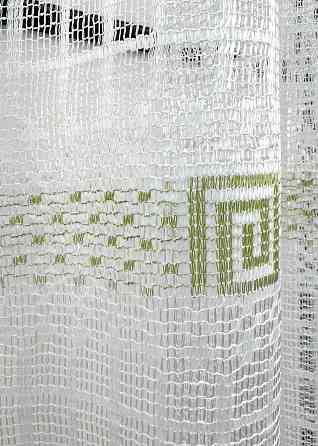 Тюль сетка VR-Textil Juli № 1870т Арка на кухню цвет белый с салатовым 200х150 см (53-0174) Киев