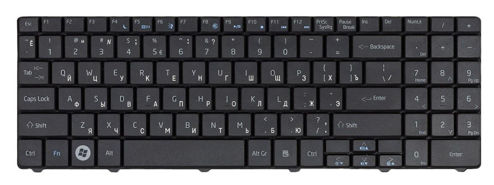 Клавиатура для ноутбука Acer Aspire (5334, 5516, 5517, 5532, 5541, 5732) eMachines (E430, E525, E625) Black, RU Вінниця - фото 2