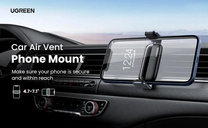 Автодержувач UGreen універсальний 360 градусів Air Vent Mount LP120 (Чорний) Миколаїв - фото 9