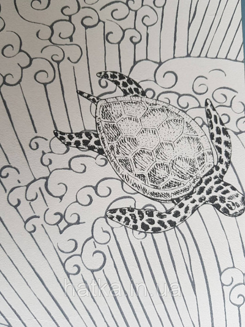 Обои флизелиновые детские  Caselio Our Planet море дельфины киты черепахи черные на белом Киев - изображение 3