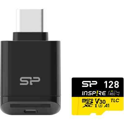Карта памяти Silicon Power 128GB microSDXC class 10 UHS-I U3 V30 A1 Inspire (SP128GBSTXLV3V1NSP) Винница