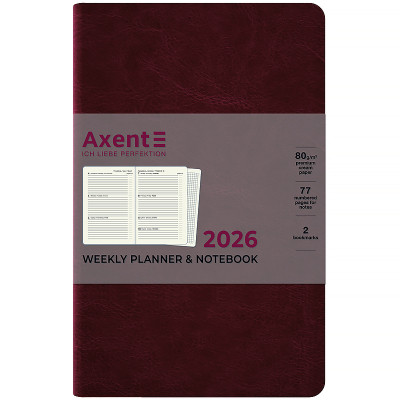 Еженедельник Axent датированный 2026 Partner City Soft 125х195, коричневый (8521-26-05-A) Винница - изображение 2