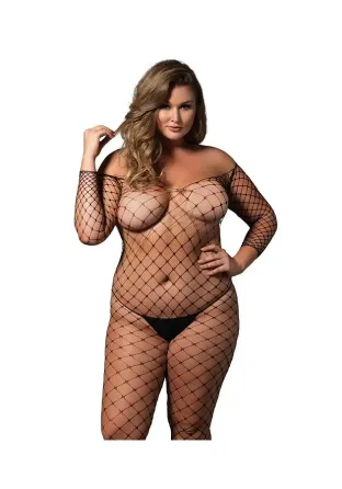 Бодістокінг Leg Avenue Off the shoulder bodystocking Black Queen Size Львів