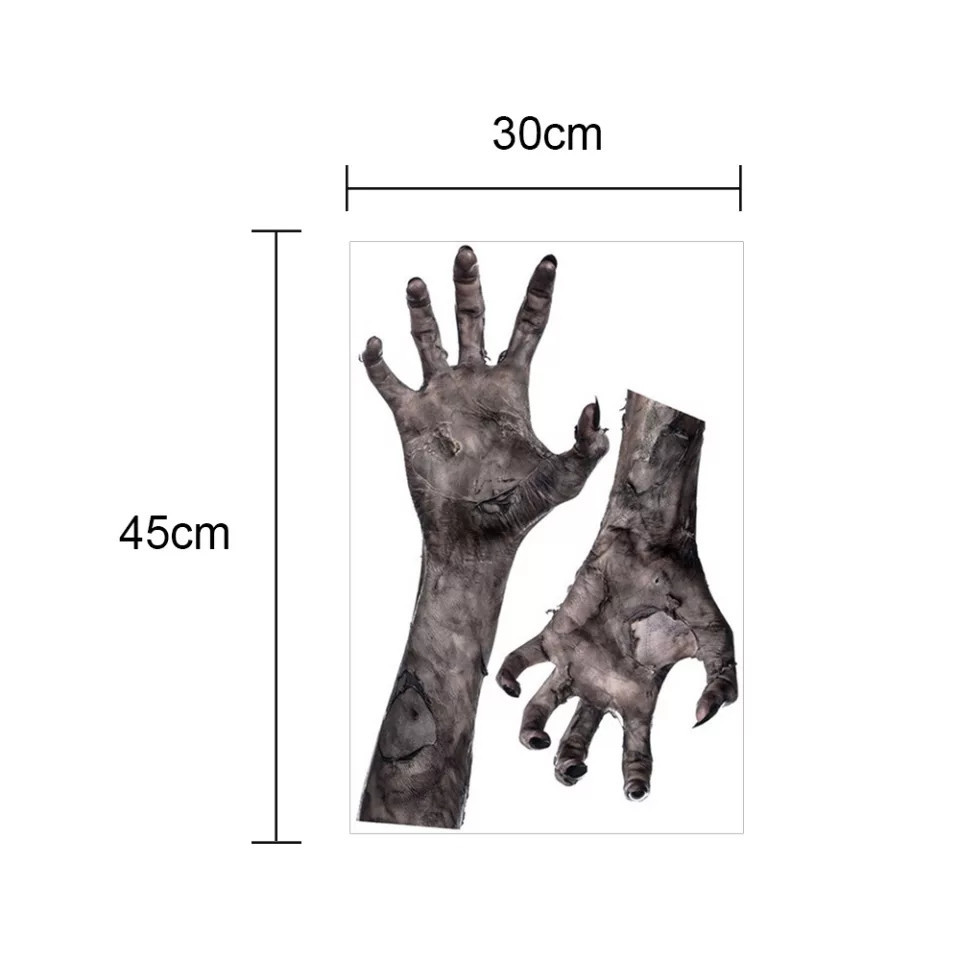 Наклейки на Хэллоуин Руки 45 на 30 см серый Киев - изображение 2