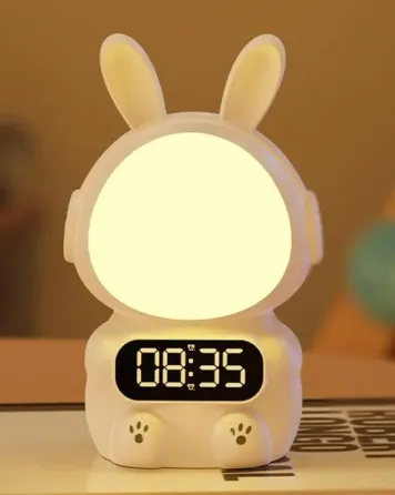 Детские часы с будильником Кролик Rabbit clock with LIGHT WHITE Коломыя