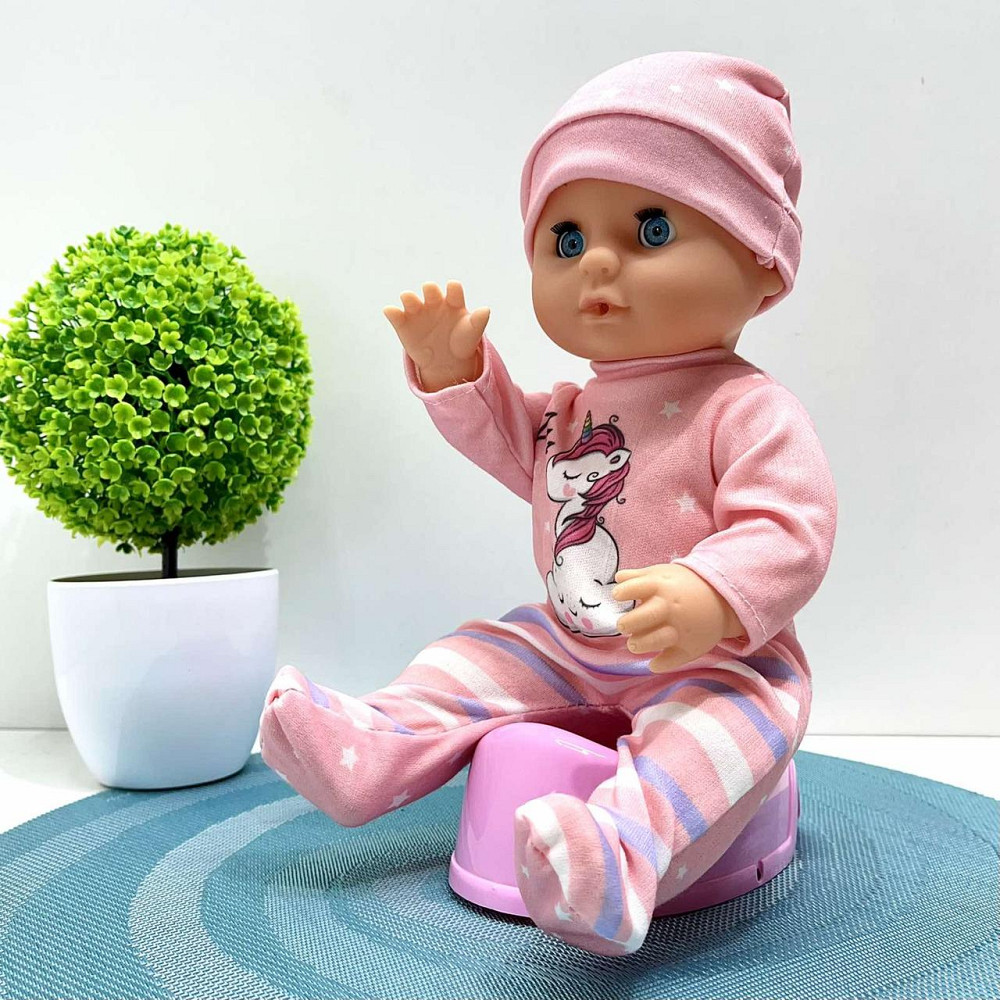 Пупс функціональний п'є-писає в комплекті горщик пляшечка соска підгузник 30 см з аксесуарами Вид 2 (YL2430L-S-DM-UA) Чернигов - изображение 3