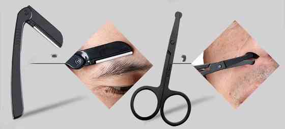 Набор инструментов для маникюра и педикюра универсальный бьюти набор для чистки лица,18 шт, цвет черный Каменец-Подольский