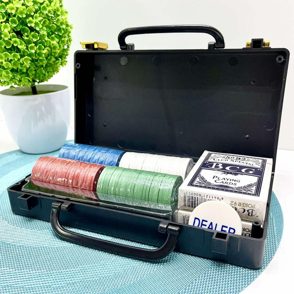 Набір для гри в покер 100 фішок 2 колоди карт у валізі (XQ12112) Чернігів - фото 1