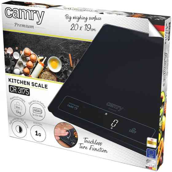 Ваги кухонні Camry CR 3175 black електронні/ 15кг/ г; мл, унція/ 3хААА/ автовимкнення/ скло Вінниця