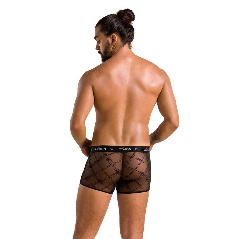 Мужские прозрачные боксеры Passion 032 SHORT JAMES L/XL Black, сетка Sex Aura Киев - изображение 4