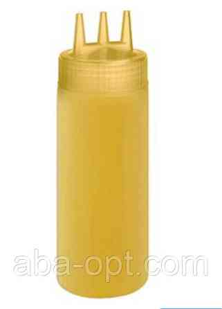 Диспенсер пластиковый для соусов с тремя носиками V 1 л Желтый (шт)..Aba-Opt Одесса