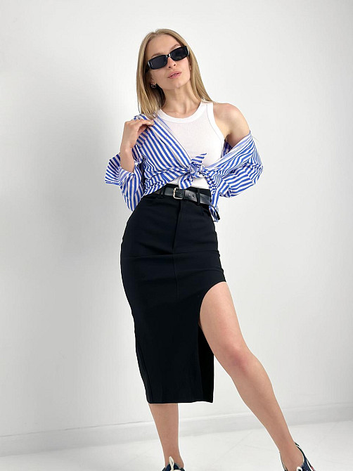 Сорочка з довгими рукавами у смужку "Sail" оптом | Норма | Розпродаж моделі Київ - фото 2