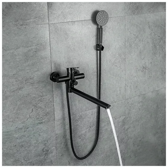 Смеситель для ванны с душевым гарнитуром Frap H801 F22801-6 черный Киев