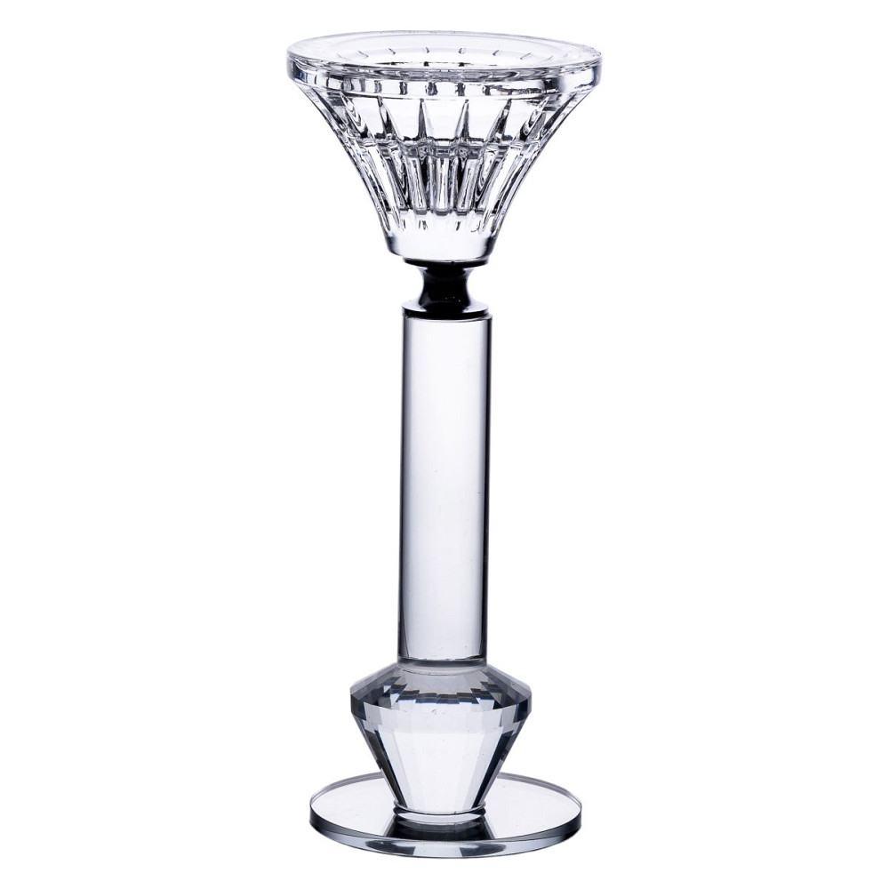 Підсвічник скляний на ніжці 6×17.3 см прозорий декоративний підсвічник на стіл HP-4-10S Коломия - фото 1