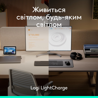Клавіатура Logitech Slim Solar+ for Business Wireless/Bluetooth Graphite (920-013779) Вінниця - фото 4