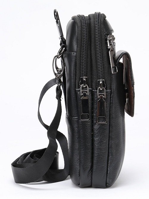 Шкіряна сумка на пояс Vintage 20358 Чорна Київ - фото 5