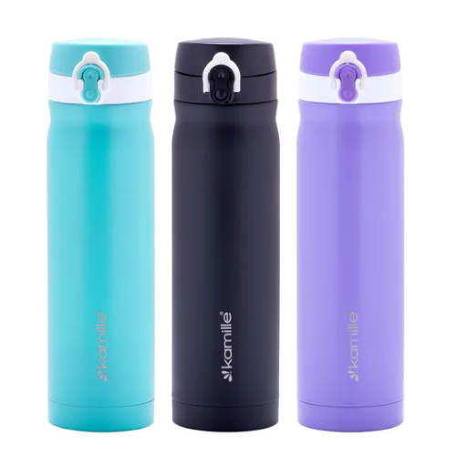 Термопляшка 500мл нержавіюча сталь (блакит/фіолет/помаранч/салат) KAMILLE 2005B Житомир - изображение 1