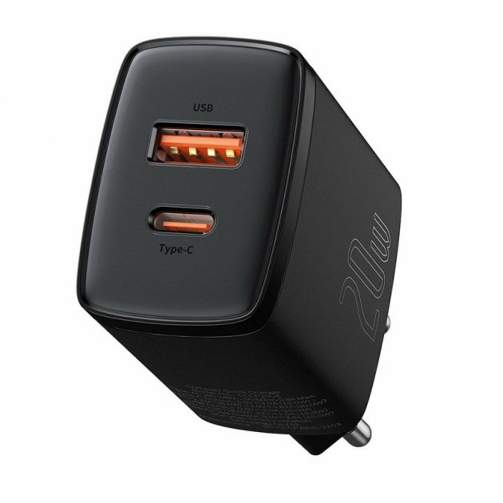 Мережевий зарядний пристрій Baseus Compact Quick Charger U+C 20W EU Black Киев - изображение 3